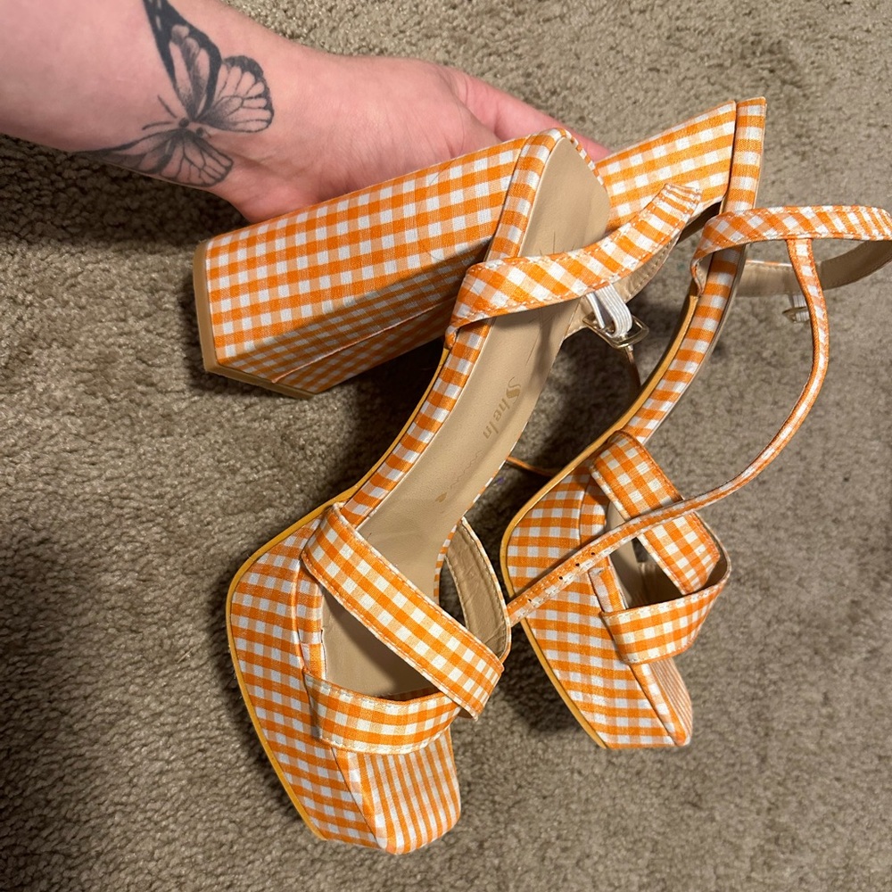cute orange heels